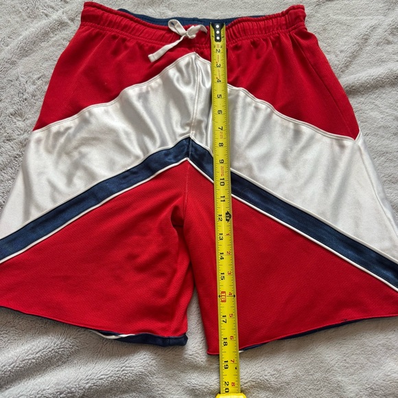 Vintage Reversible Basketball Shorts Red White Navy Chevron Pro Cut 90s Medium - Picture 4 of 10